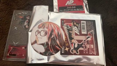 Persona 5 Futaba Sakura Mini Acryl Ständer & Dose Abzeichen Set Neu