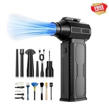 Compressed Air Duster, 130,000RPM Ultra-Powerful Cordless Electric Air Duster...