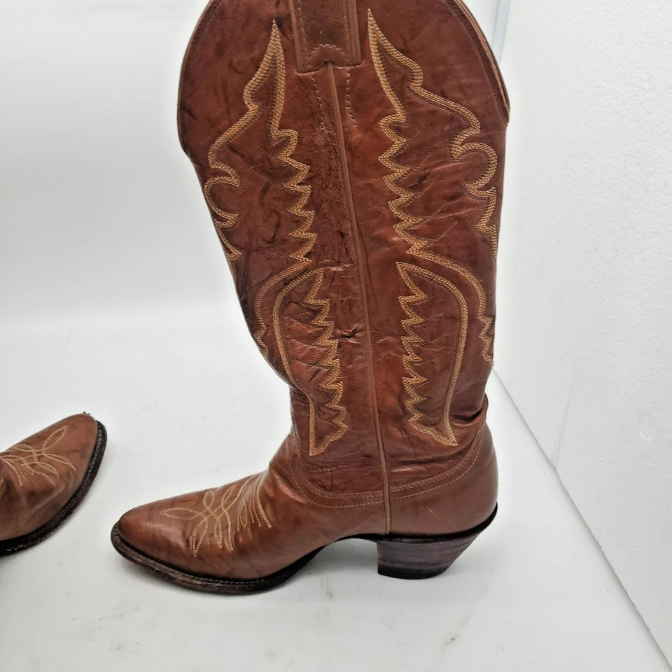 Botas vaqueras occidentales marrones 5 A estilo Justin 4841 para mujer punta corta Foto 4 de 4