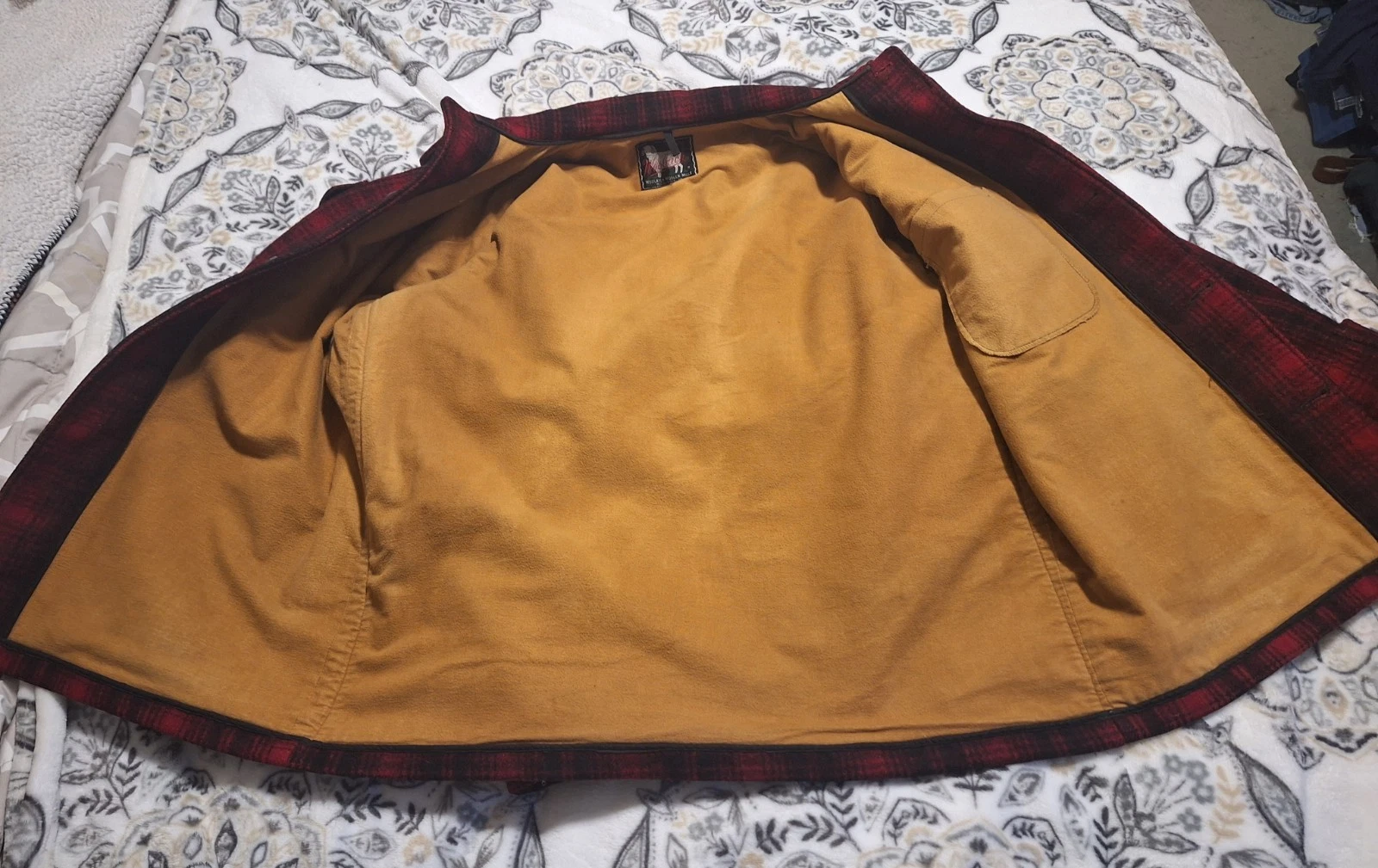 Vintage Woolrich Mackinaw Hunting Jacket Mens 46 Red Buffalo Plaid Wool 503 image 11