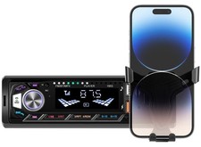 AUTORADIO 1Din BLUETOOTH 5.0 FREISPRECHEINRICHTUNG USB AUX TF Mit Handyhalterung