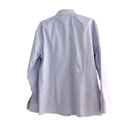 Hugo Boss Dress Shirt Mens 16 34/35 Button Down Sharp Fit Cotton Blue White - Picture 2 of 12