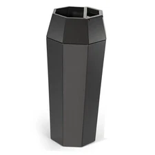  Commercial Heavy-Duty Trash Cans Outdoor Garbage Can with Lid Black Golden