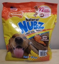 Nylabone Natural Nubz U921485C Edible Dog Chews, 2.6lbs - 22 Count