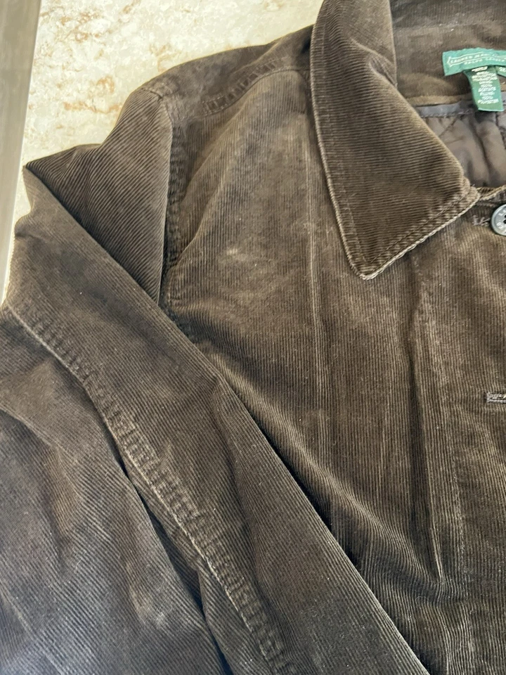 Polo Ralph Lauren Jeans CO Marrón Pana Chaqueta Estilo Ecuestre Para Mujer Talla 2XL Foto 3 de 4