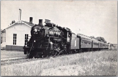 Vintage 1956 DALLAS, Wisconsin Postcard Soo Line Excursion Train Locomotive 2718