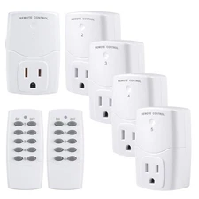 Versatile 5-Outlets Wireless Remote Control Switch - Perfect for Home Automation