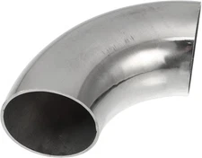 X AUTOHAUX 1pcs OD 1.75 Inch 90 Degree 1.5mm Thickness 1.75", Silver Tone 