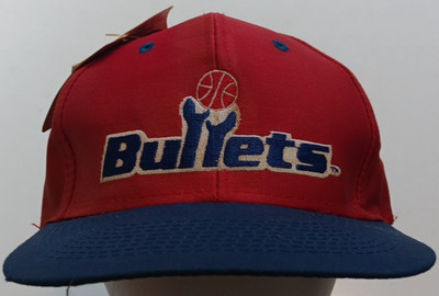 Vintage Faded NWT Washington Bullets Logo 7 Red Snapback Hat 90s NBA