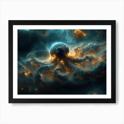 Space Entity Kunstdruck gerahmt Wandbild Poster Leinwanddruck Bild