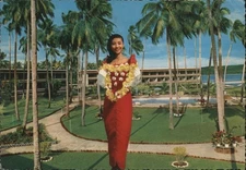 Philippines Filipina in Native Costume at Davao Insular Hotel 1971 KRUGER