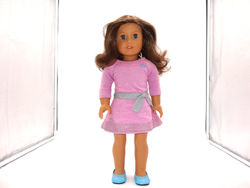 American Girl Truly Me Doll Curly Brown Hair Blue Eyes Freckles 18” Dressed