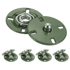 5Pcs Snap Buttons, Metal Invisible Buckle (Dark Green, 18mm)