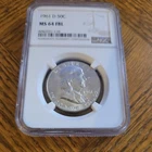Full Bell Lines 1961 D MS 64 FBL Ben Franklin Half Dollar Silver Coin NGC 791