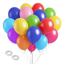Balloons Assorted Colors Rainbow Decorations 100 Pack 12 12 inch, Multicolor