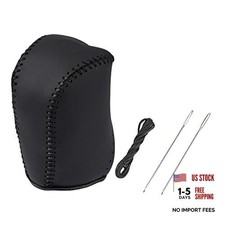 Car Genuine Leather Stick Shift Cover Gear Shift Knob Cover for Toyota Black