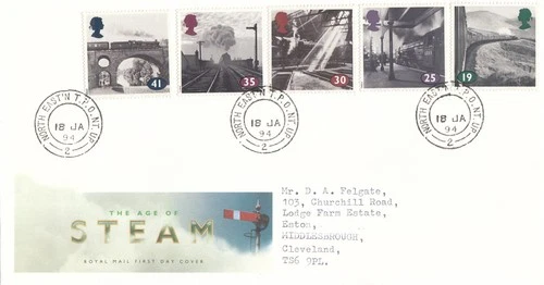 Age of Steam GB RM FDC TPO North Eastern NT UP 1994 NO INSERT CLEARANCE (147726)