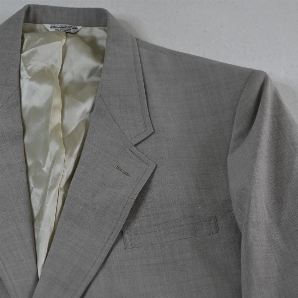 Jaqueta blazer vintage feita nos EUA 56L bege cáqui lúpulo ouro botão casaco esportivo - Imagem 2 de 4