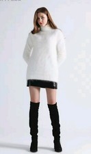 Angora60% Wolle 40% Gr L/Xl Weiß Langhaarig Warm Flauschig Pullover