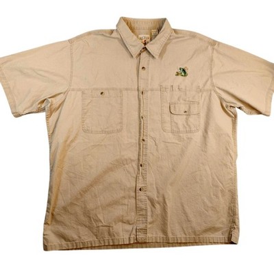 Red Head Brand Co Shirt Mens 3XL Tan Short Sleeve Button Down Fishing Outdoor
