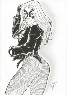 Original Drawing of BLACK CAT by Lewis (A4)