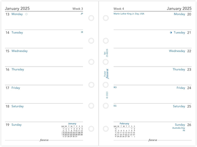 Personal Month On Two Pages English Block Format Tabbed 2025