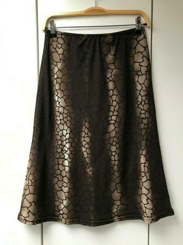 Jupe Marron Doublée - Taille M, Longueur 65 Cm - Occasion En Très Bon état