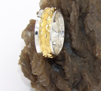 Hand Made USA Gold Plated Spinner 925 Sterling Silver Spinner Ring
