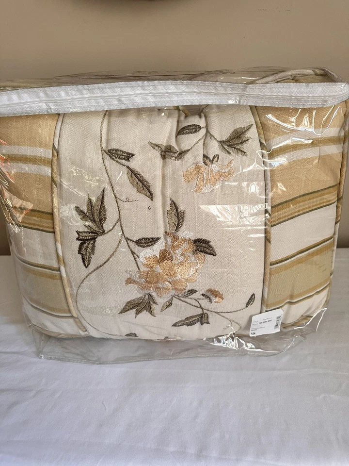 Croscill 14” x 20” Decorative Pillow Floral & Stripe, Maize New - Image 2 of 4