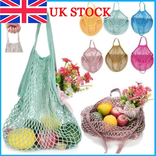 UK Reusable Mesh Net Turtle Bags Storage Shopping Bag Fruit String Handbag Totes UK Reusable Mesh Net Turtle Bags Storage Shopping Bag Fruit String Handbag Totes