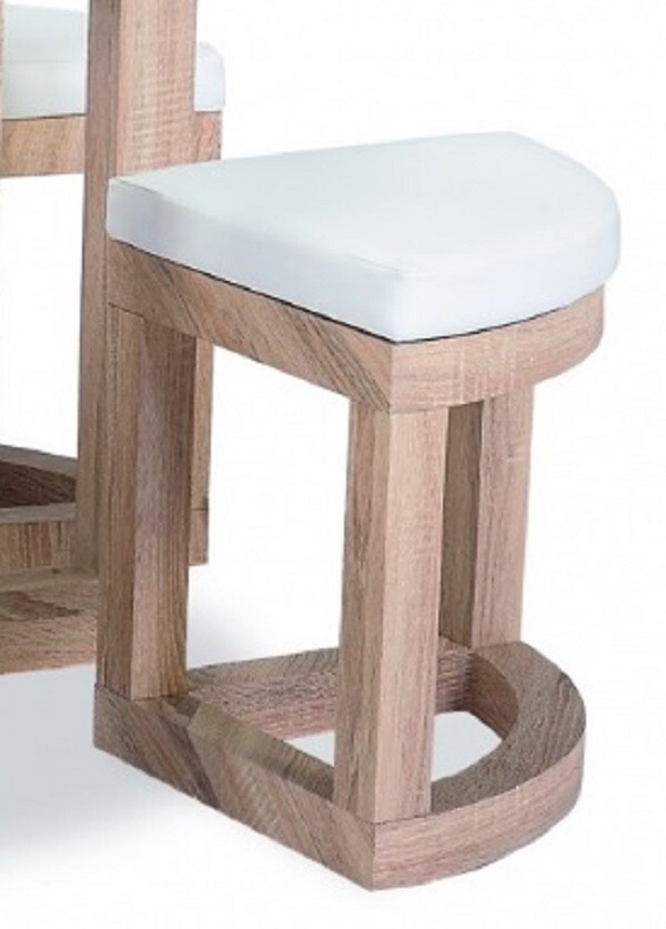 Light Oak Glass Stowaway Dining Table Stools Dia90cm