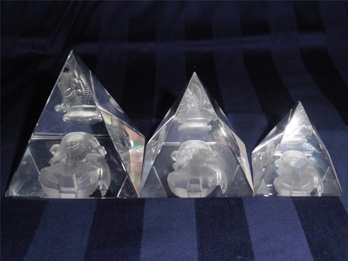 3 Asfour Diamant Kristall Pyramiden Cleopatra Königin 3D Ägypten Briefbeschwerer - Bild 2 von 9