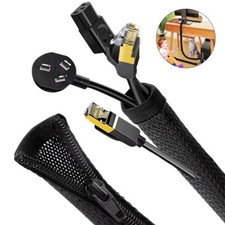 Electrical Cable Wire Tidy Braided Sleeving Wire Lead Hide Trunking Home Office