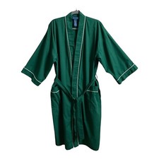 Vintage Towncraft Mens Robe JC Penney ONE SIZE Green Cotton Polyester Belt Tie