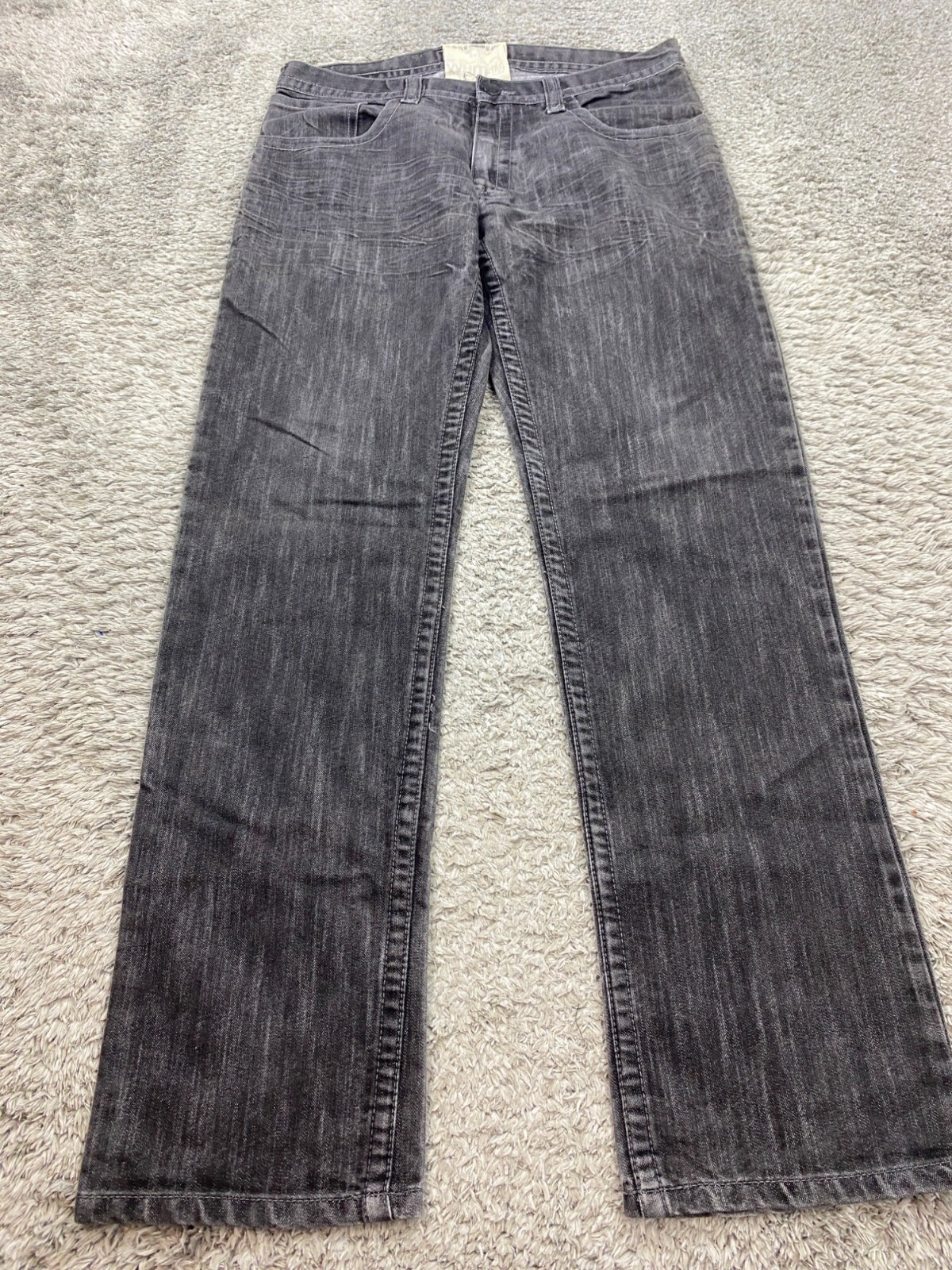 Vintage White Tag Premium Black Straight Baggy 90s Hip Hop Denim Jeans Men’s 36x32 Y2K Style