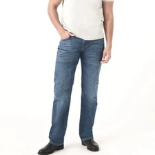 7 For All Mankind Mens BootCut Stone Wash Whiskered Distressed Denim Jeans 40 31