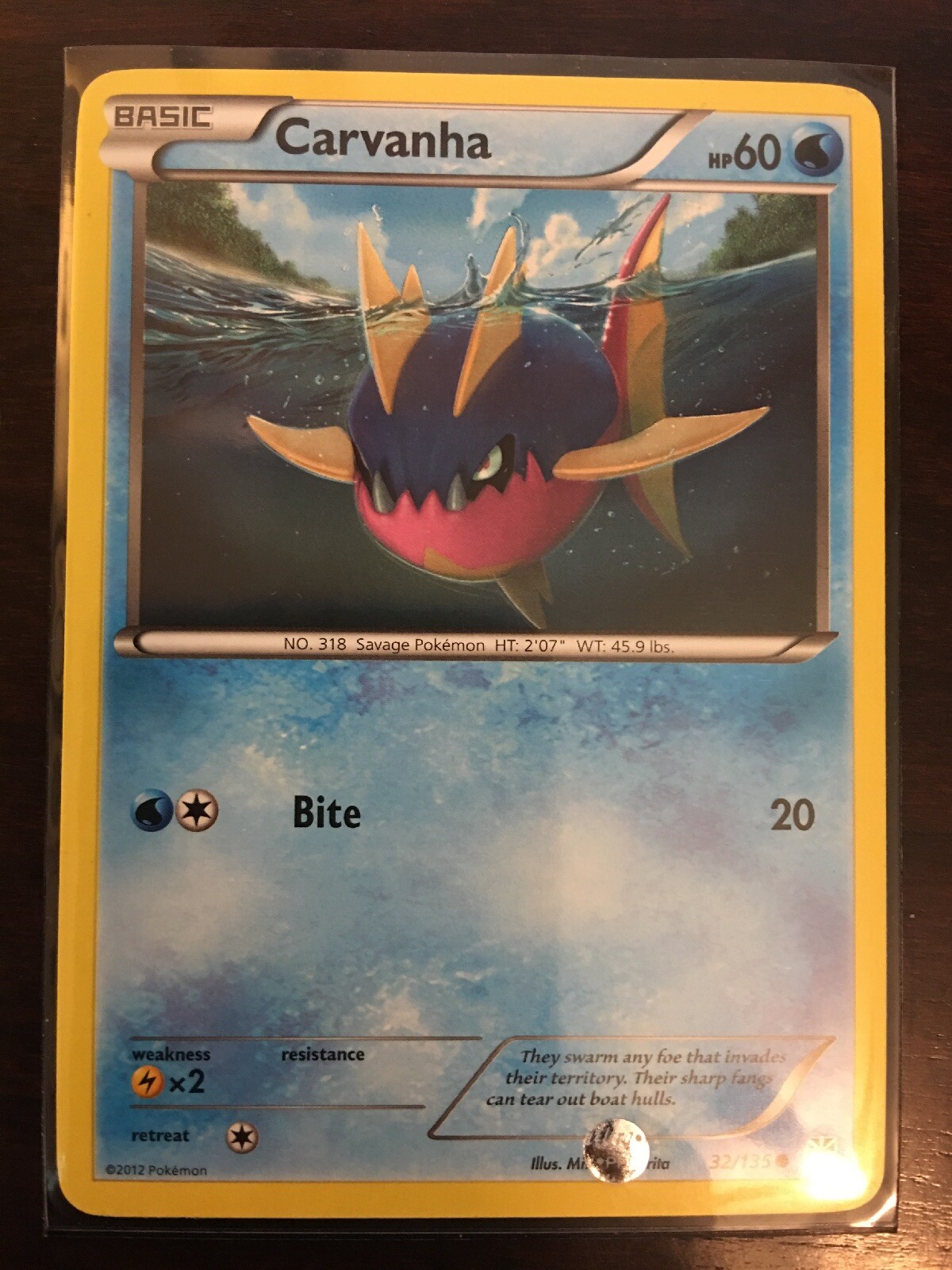 Carvanha 32/135 POKEMON Black White: Plasma Storm WATER Type Common NEAR MINT x1