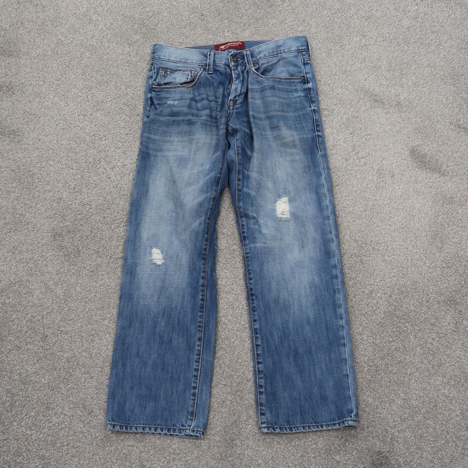 Arizona Slim Straight Jeans Men's Size 31x30 Blue Denim Distressed eBay