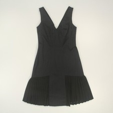 Elie Tahari Women's Black Dress Size: 6 V-Neck Pleated Lined E051A604