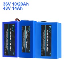 TWV 36V/48V 10AH/14AH/20AH Lithium Battery with 30A BMS for 0-1000W Motor