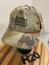 VINTAGE NWT UBC UNITED BUILDING CENTERS CAMO HAT SNAPBACK USA MADE H20