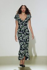 New Women's Reformation Lisola Beautiful Floral Maxi Dress Black S