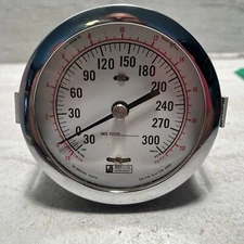 Weksler 4" Refrigeration Gauge 30-0-300 3/8" connector Tested