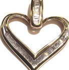 10k Yellow gold .34ct SI1 H Diamond heart shape omega slide charm pendant 1.9g — photo 2