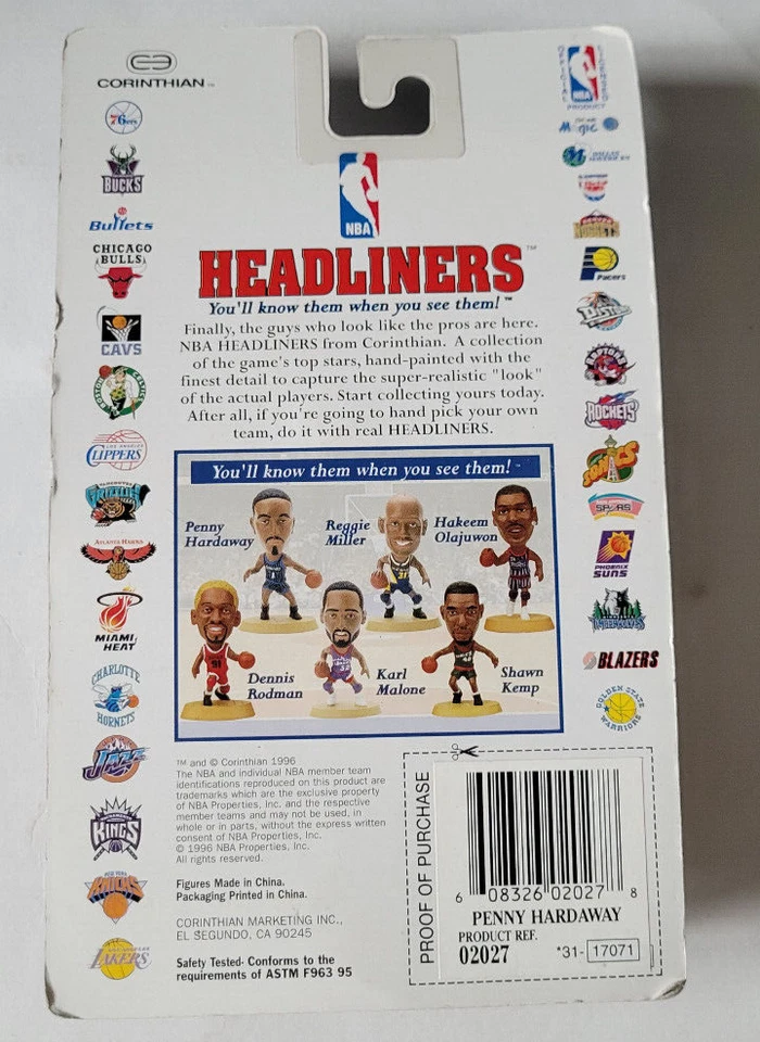 Экшн-фигурка Penny Hardaway 1996 Orlando Magic NBA Corinthian Headliners - Изображение 4 из 4