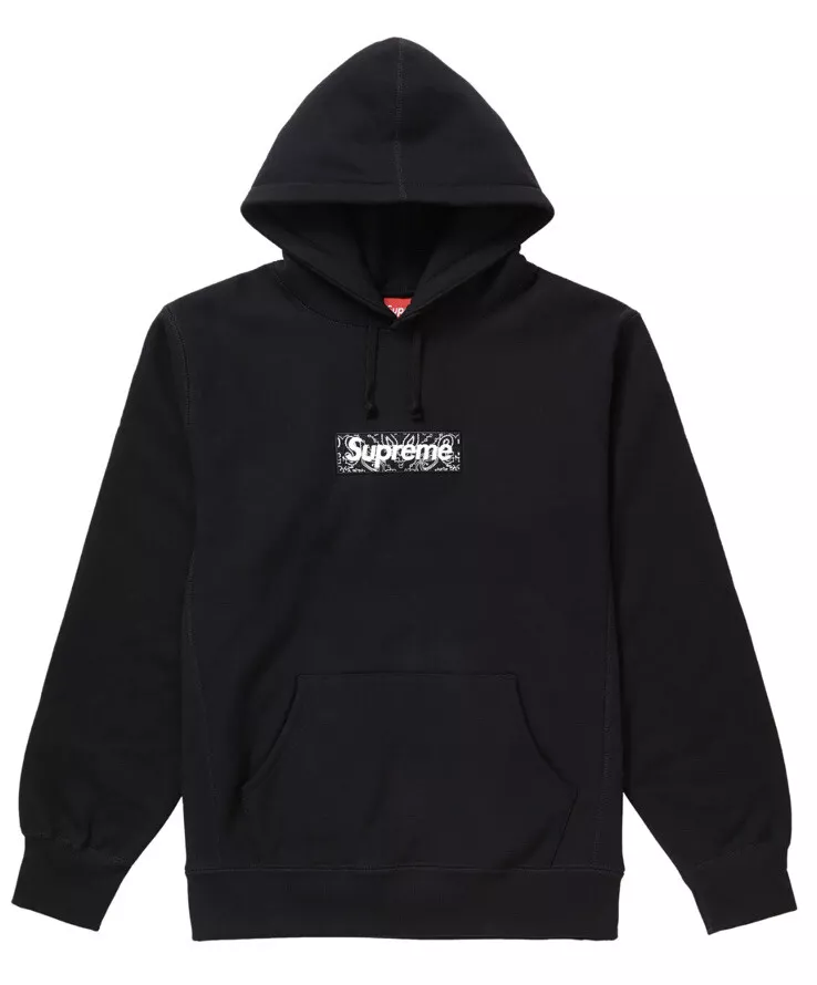 Ssize 黒 Supreme Bandana Box Logo hooded