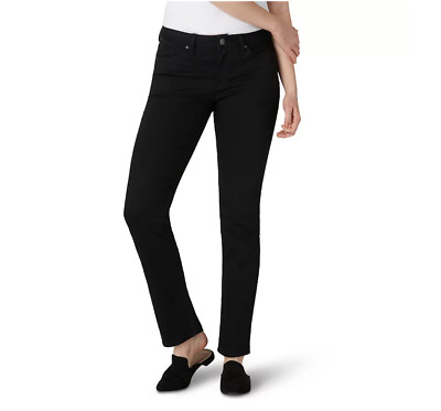 LEE Women's Lee Legendary Straight Leg Jeans Midrise Size 16 Medium - Black NWT