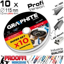 10 x Premium Trennscheibe 115 x 22 x 1.0 mm Dünn Edelstahl Stahl INOX Metall Box