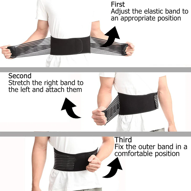 Lower Back Support Brace Lumbar Waist Belt Double Pull Breathable Belt ...