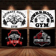 GYM Motivation Fitness Bodybuilding Flag Banner Tapestry Wall Art Hanging D cor